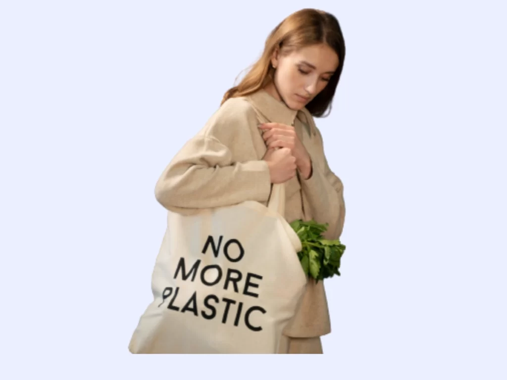 There is an inspirational line on tote bag.